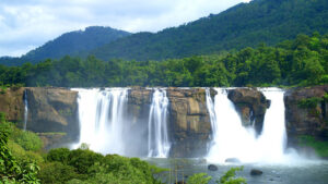 Overflowing waterfalls